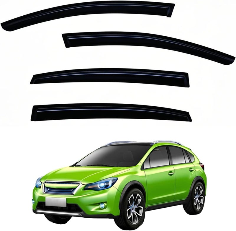 YLSCOO Window Visors Rain Guards fits 2013 2014 2015 XV CrossTrek, Out-Channel Window Wind Deflectors Vent Shades Accessories for 2016-2017 CrossTrek, 2012-2016 Impreza Hatchback, Dark Smoke 4 Pcs - Image 1